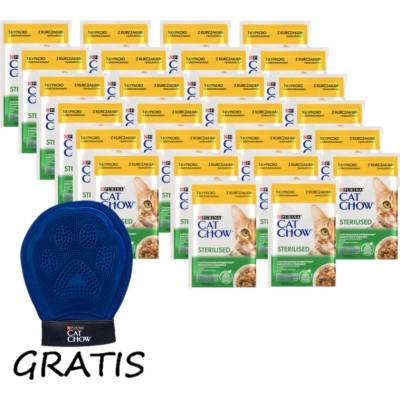 CAT CHOW Sterilizované krmivo s kuřecím masem a lilkem s omáčkou 26x85 g