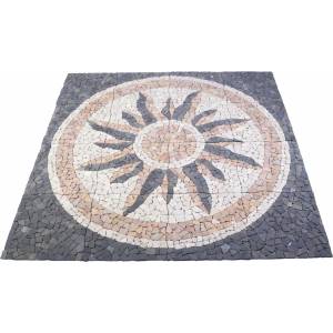 vidaXL Плочки Мозаика Слънчев Мотив Многоцветен 120 x 120 cm Мрамор (42033517)
