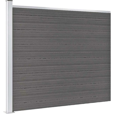vidaXL Plotový dílec WPC 175 x 146 cm šedý