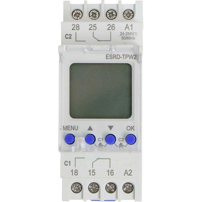 Counttec S2K90 spínací hodiny na DIN lištu ESRD-TPD2 multifunkční, týdenní program, denní program, prázdninový program – Hledejceny.cz