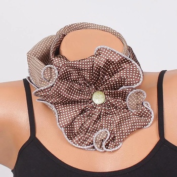 Image 1 of Кафяво фишу-цвете на малки бели точки