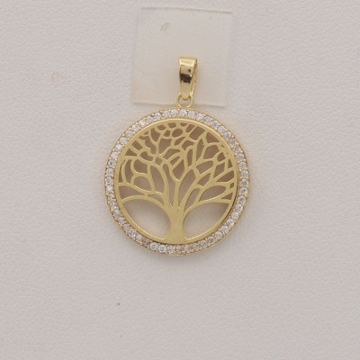 KA 2694ZEM Zlatý přívěsek se zirkony strom života – Sleviste.cz