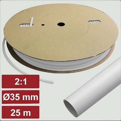 Electronic Garage EG25CA035 zmršťovacia bužírka s lepidlom biela 35 mm 17.5 mm Pomer zmrštenia:2:1 25 m