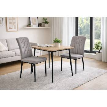 ЕВРОМАР Разтегателна трапезна маса lilis 90 дъб артизан / черна