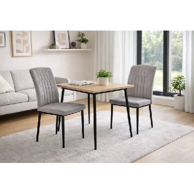 ЕВРОМАР Разтегателна трапезна маса lilis 90 дъб артизан / черна