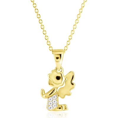 Gemmax Zlatý řetízek s přívěskem andílka GLSCB-35451-36261