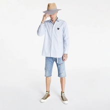 Comme des Garçons PLAY Black Heart Striped Shirt White/ Light Blue