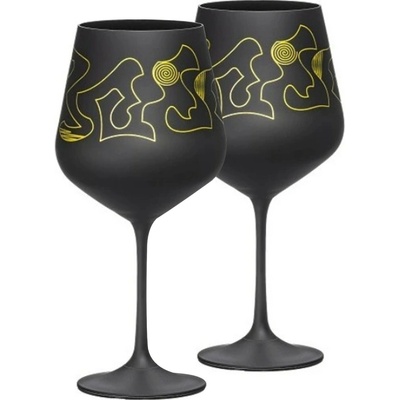 Crystalex poháre na koktaily Giselle Eclectic black 2 x 570 ml