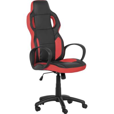 Bittel Геймърски стол Carmen 7510, До 130 кг, Еко кожа, Регулиране на люлеенето, Полипропиленови колелца, Черен/червен