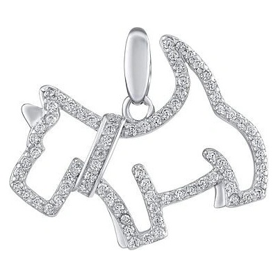 SILVEGO Stříbrný přívěsek Sid ve tvaru psa s Brilliance Zirconia JJJ0270P