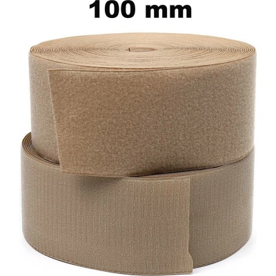 Pásek na suchý zip našívací Háček a Smyčka set béžový 100 mm x 25 bm