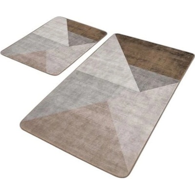 Mila Home Сиви-кафяви кадифени килими за баня в комплект от 2 бр. 60x100 cm - Mila Home (HKG-TY-PASPAS-020)