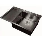 Inter Ceramic Кухненска мивка ICK 7951B, Inter Ceramic, алпака, със сифон, 78x51см (7951B) Мивка за вграждане