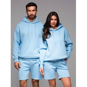 Ombre Clothing Унисекс суитшърт с качулка и джобове - син Ombre Clothing | Sin | МЪЖЕ | XS-S