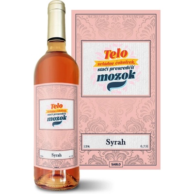 Sablio Telo zvládne čokoľvek, stačí presvedčiť mozog Syrah ružové suché víno 12 % 0,75 l (čistá fľaša)