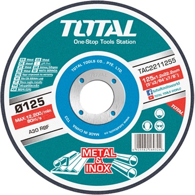 Total Kotúče rezné 125 × 1,2 × 22,2 mm TAC2211255 10 ks