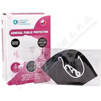 General Public barevné respirátory GPP2 FFP2 NR CE ČERNÉ 10 ks