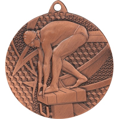 Designová kovová medaile Plavání Bronz 5 cm – Zboží Dáma