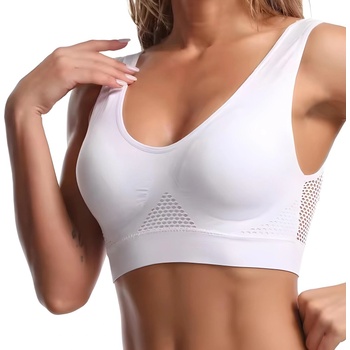 HARAHU Спортен безшевен сутиен - Бял / xl kp30530 (30530)