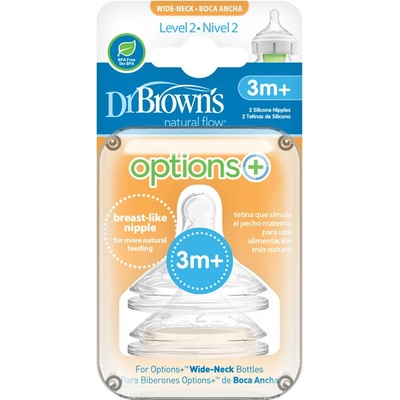 Dr.Browns cumlík na fľaše Options+ široké hrdlo silikón 2ks WN2201