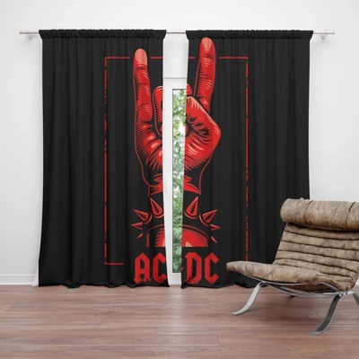 Sablio Závěs ACDC Červená ruka: 2ks 140x250cm