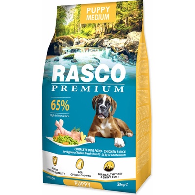Rasco dog Premium puppy kura a ryža 3 kg