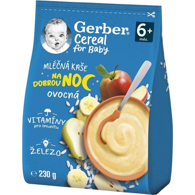 Gerber Cereal mléčná kaše ovocná Dobrou noc 230 g