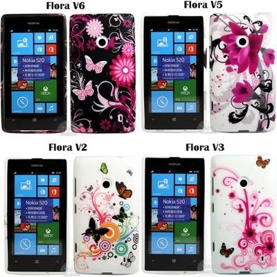 Nokia Lumia 520 Flora Силиконов Калъф + Скрийн Протектор