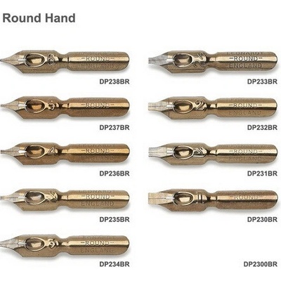 Manuscript Leonardt Round Hand Nibs plochá kaligrafická perka 2 2,05 mm