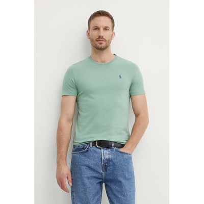 Ralph Lauren Памучна тениска Polo Ralph Lauren в зелено с изчистен дизайн 710671438 (710671438)