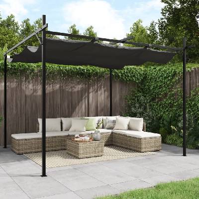 vidaXL 360115 Pergola se zatahovací střechou 295 x 292 x 230 cm antracitová