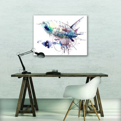 Postershop Obraz na plátně: Malovaná vzducholoď - 80x60 cm