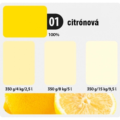 Kittfort Color Line 2v1 tekutá tónovací a malířská barva 01 Citrónová 350 g
