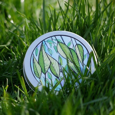 Ponio Přenoska plechová vyšší modrozelené listy