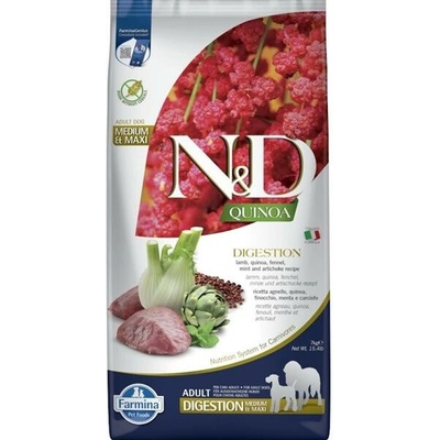 N&D Quinoa Adult Medium & Maxi Grain Free Digestion Lamb & Fennel 7 kg