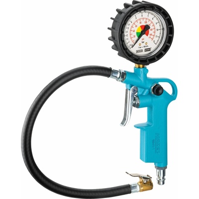 HAZET 9041-1, Merač tlaku v pneumatikách | 0–12 bar, ±0,3 bar, 400 mm hadica