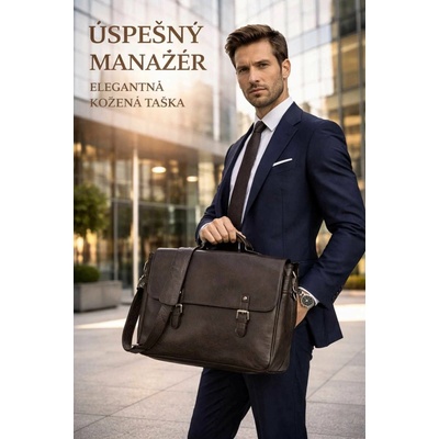 Max Original Leather Kožená aktovka MESSANGER black