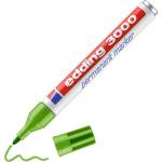 edding 3000 permanent marker - light green - 10 pens - round tip 1.5-3 mm - quick-drying permanent marker - waterproof, smudge-proof - for cardboard, plastic, wood, metal - universal marker - 4-3000011 (4-30
