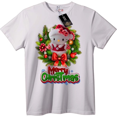 NOONEBRAND Тениска Весела Коледа мече - 5XL, Black