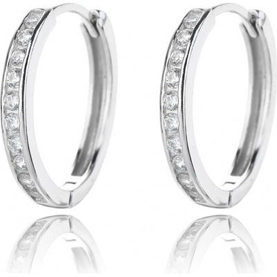 Jan Kos jewellery Stříbrné náušnice s bílým zirkonem MHT-824