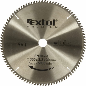EXTOL PREMIUM pilový kotouč s SK plátky, 300x2,2x30mm, 96T, šířka SK plátků 3,2mm