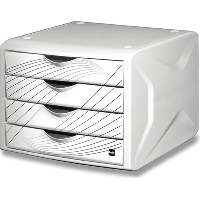 Helit Chameleon H6129505 zásuvkový box 4 zásuvky bílý A4 – Zboží Dáma