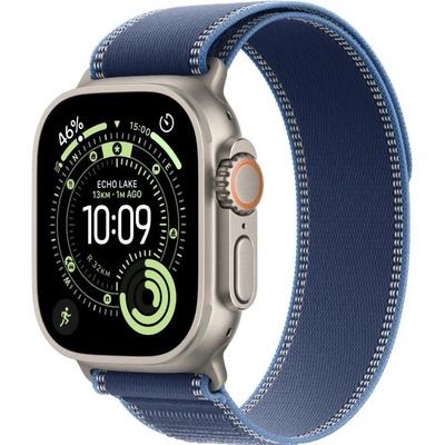 Apple Watch Ultra 3 (2025) 49mm Přírodní titan s modrým/jasně modrým trailovým tahem M/L MEWU4QC/A