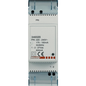 Image 1 of BTicino Захранващ блок SCS/BUS 27 VDC 600 mA 2 мод. - 346020 (346020)