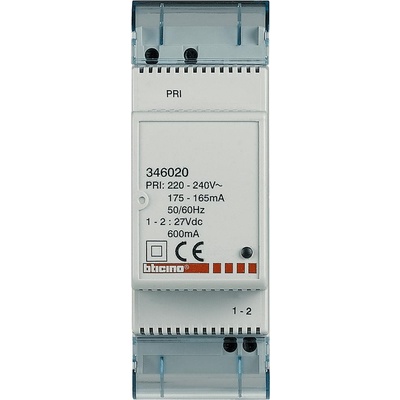 BTicino Захранващ блок SCS/BUS 27 VDC 600 mA 2 мод. - 346020 (346020)