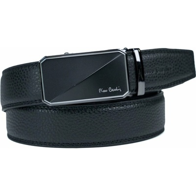 Pierre Cardin VALMIO Kožený opasek 658 HY09 černý Černá 658HY09-BLACK