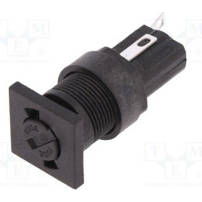 BULGIN FX0359 Zásuvka; 5x20mm; 250V; na panel; černá; UL94V-0; polyester