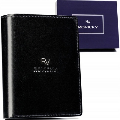 Rovicky Pánska kožená peňaženka vybavená systémom RFID čierna RV-7680272-IL-BCA-44