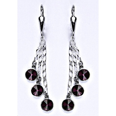 Čištín s krystaly Swarovski amethyst kolečka na řetízku NK 1336/3/20