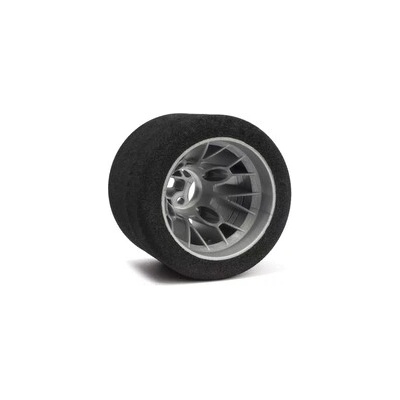 HOT RACE TIRES Machové zadné pneumatiky PAN CAR 1/10 strieborný disk sh 30 2 ks